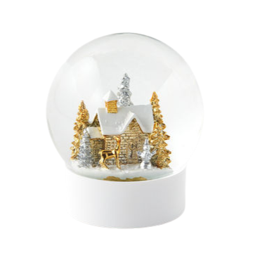 WINTER CABIN SNOW GLOBE One Hundred 80 Degrees Snow Globe Bonjour Fete - Party Supplies