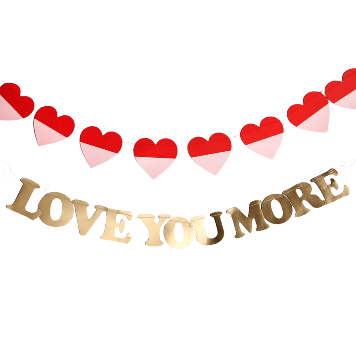 LOVE YOU MORE BANNER SET My Mind’s Eye Garlands & Banners Bonjour Fete - Party Supplies