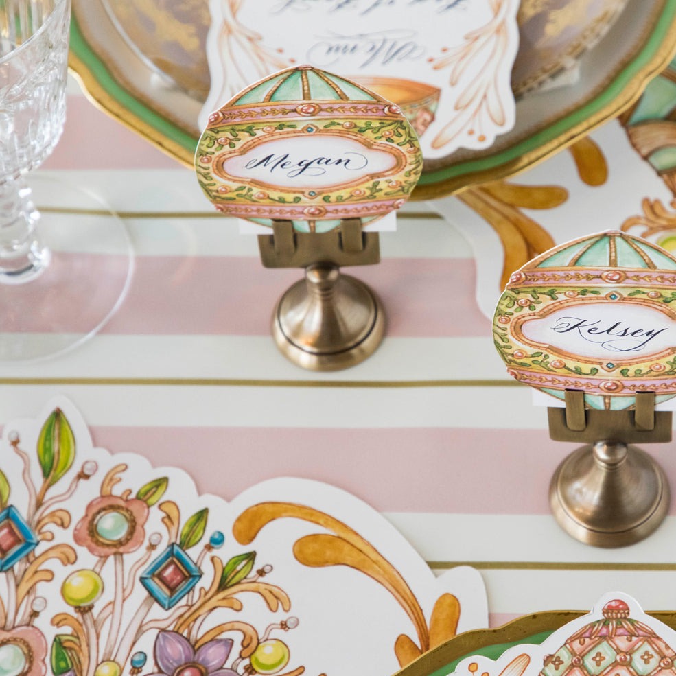 PINK & GOLD STRIPE TABLE RUNNER Hester & Cook Table Covers & Placemats Bonjour Fete - Party Supplies