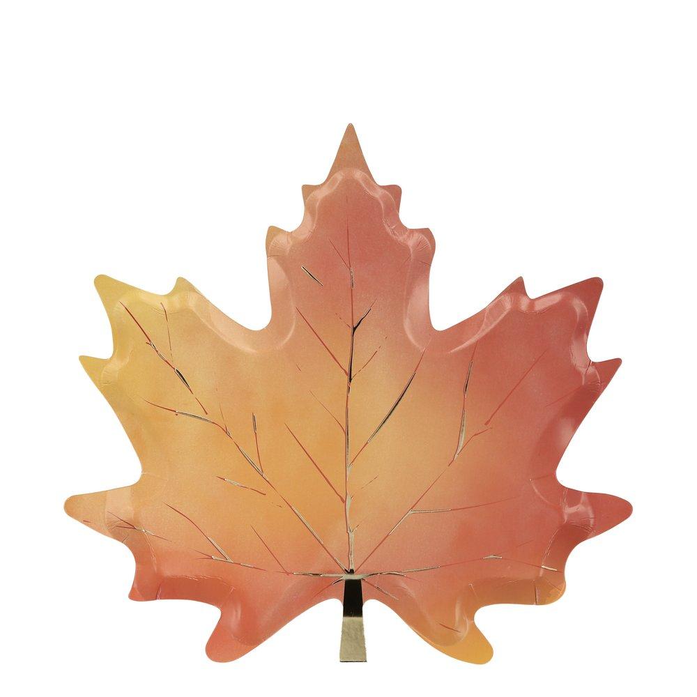 AUTUMN MAPLE LEAF PLATE Meri Meri Thanksgiving Tableware Bonjour Fete - Party Supplies