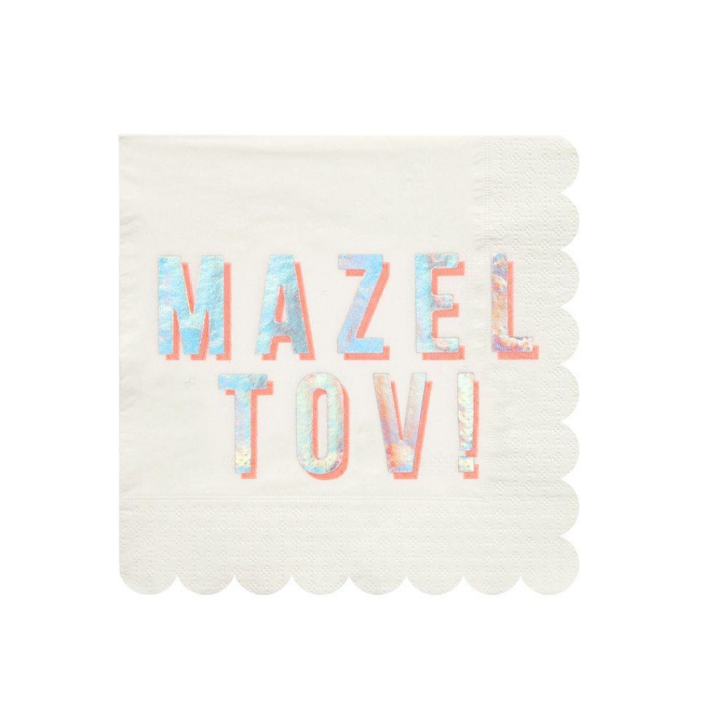 MAZEL TOV LARGE NAPKIN Meri Meri Napkins Bonjour Fete - Party Supplies