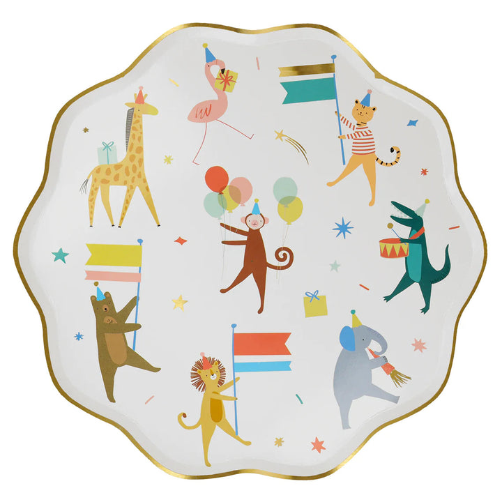 ANIMAL PARADE DINNER PLATES Meri Meri Plates Bonjour Fete - Party Supplies