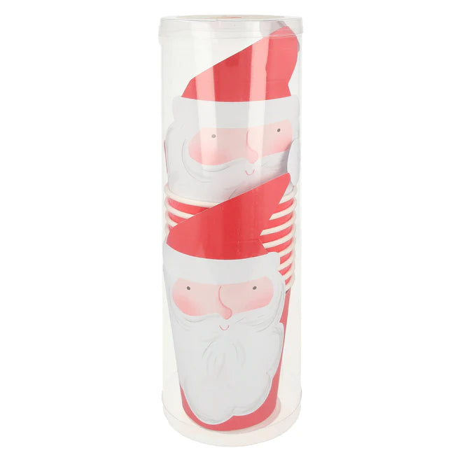 JOLLY SANTA CHRISTMAS CUPS BY MERI MERI Meri Meri Christmas Holiday Party Supplies Bonjour Fete - Party Supplies
