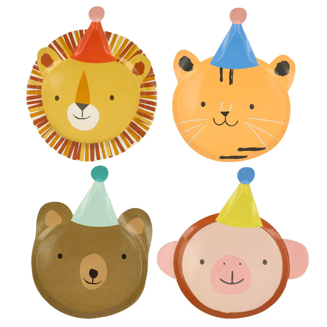 ANIMAL PARADE SHAPED PLATES Meri Meri Plates Bonjour Fete - Party Supplies