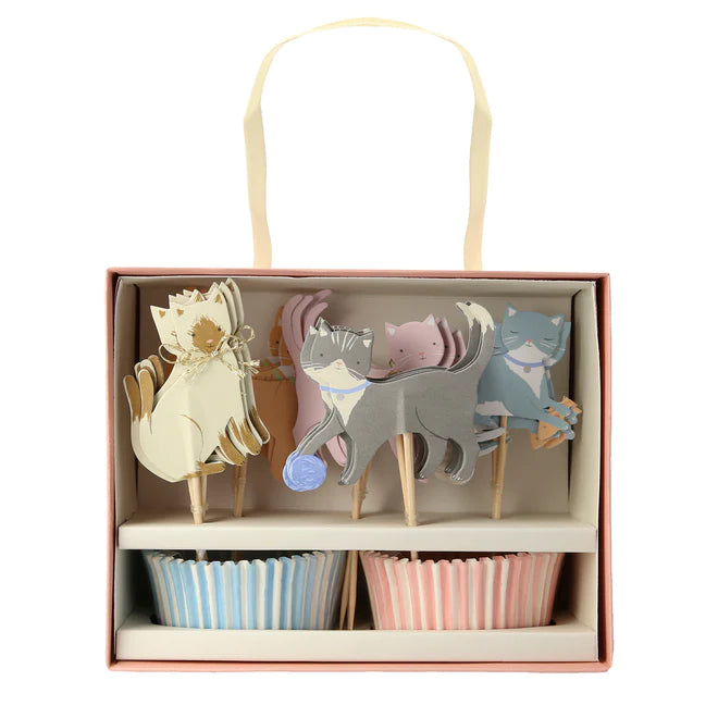 KITTEN CUPCAKE KIT Meri Meri Plates Bonjour Fete - Party Supplies