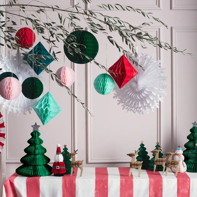 CHRISTMAS HONEYCOMB DECORATION KIT Meri Meri Christmas Holiday Party Decorations Bonjour Fete - Party Supplies