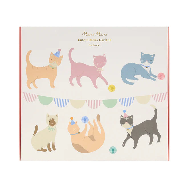 KITTEN GARLAND Meri Meri Cups Bonjour Fete - Party Supplies