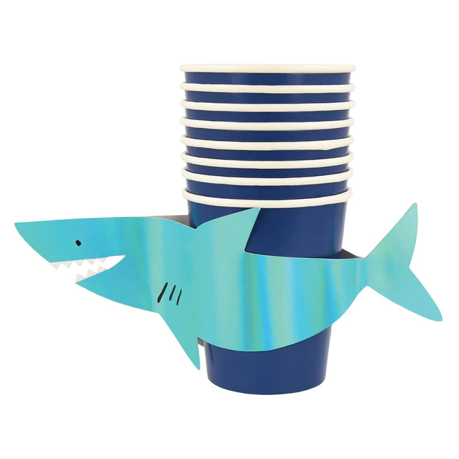 SHARK CUPS Meri Meri Garlands & Banners Bonjour Fete - Party Supplies