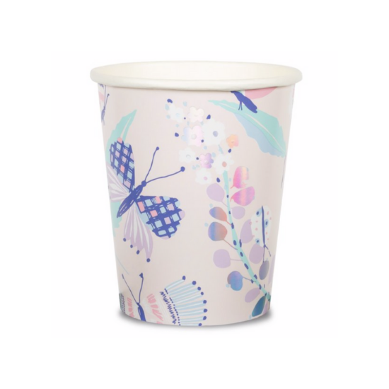 FLUTTER BUTTERFLY THEMED CUPS Jollity & Co. + Daydream Society Cups Bonjour Fete - Party Supplies