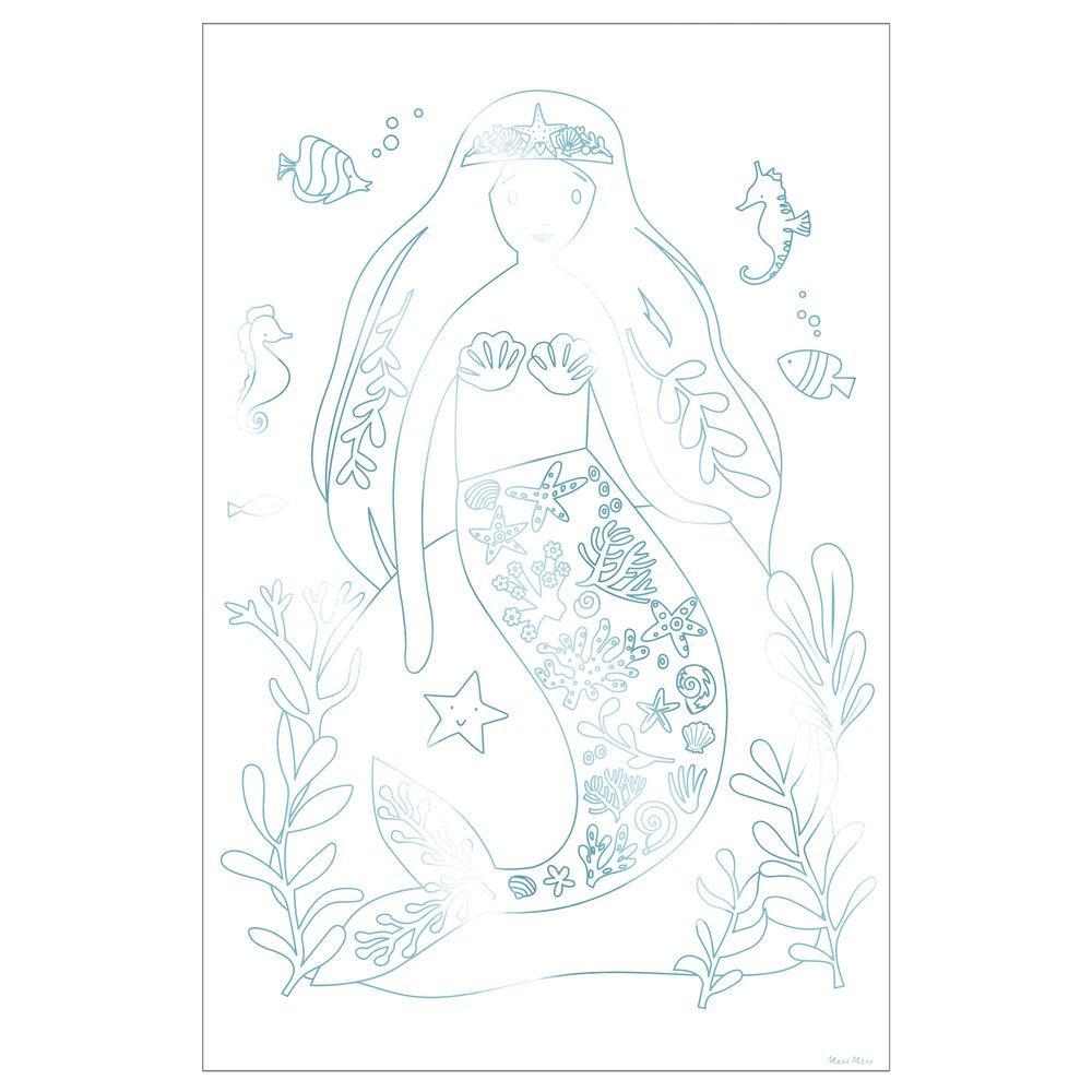 MERMAID THEMED COLORING POSTERS Meri Meri Arts & Crafts Bonjour Fete - Party Supplies
