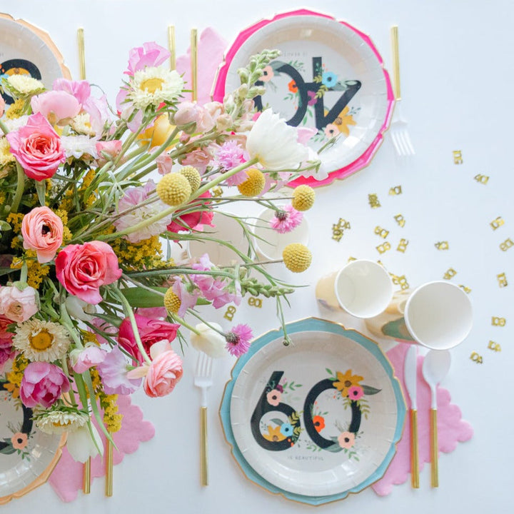 60TH BIRTHDAY PARTY PLATES Major Party Shop Plates Bonjour Fete - Party Supplies