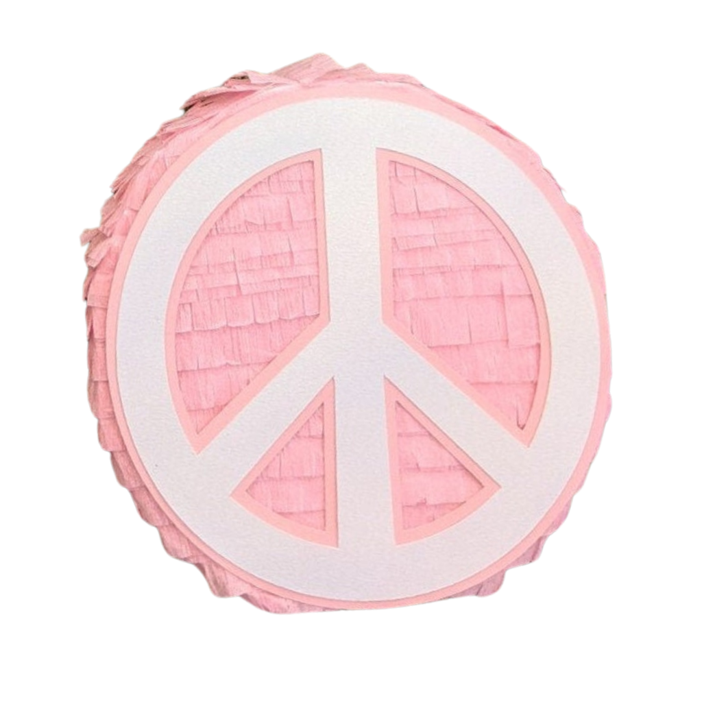 MINI PEACE SIGN HANDMADE PIÑATA FAVOR - PINK Lula Flora Mini Pinatas Bonjour Fete - Party Supplies