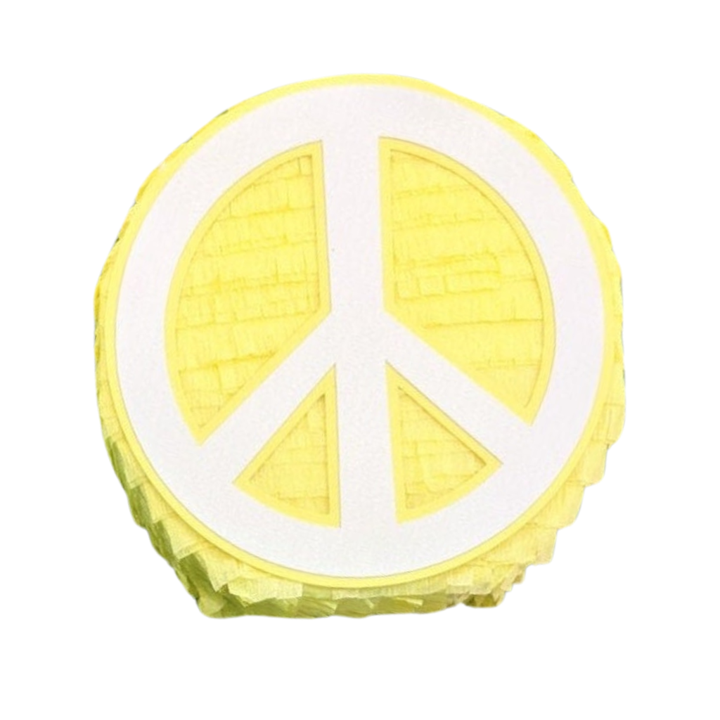 MINI PEACE SIGN HANDMADE PIÑATA FAVOR - YELLOW Lula Flora Mini Pinatas Bonjour Fete - Party Supplies