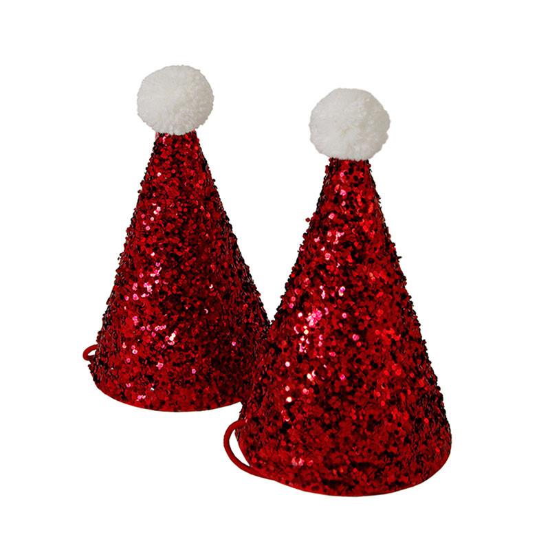 MINI GLITTER SANTA HATS Meri Meri Christmas Wear Bonjour Fete - Party Supplies