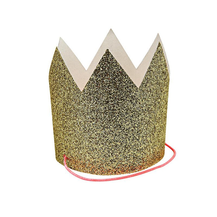 MINI GOLD GLITTERED CROWNS Meri Meri Party Hats Bonjour Fete - Party Supplies