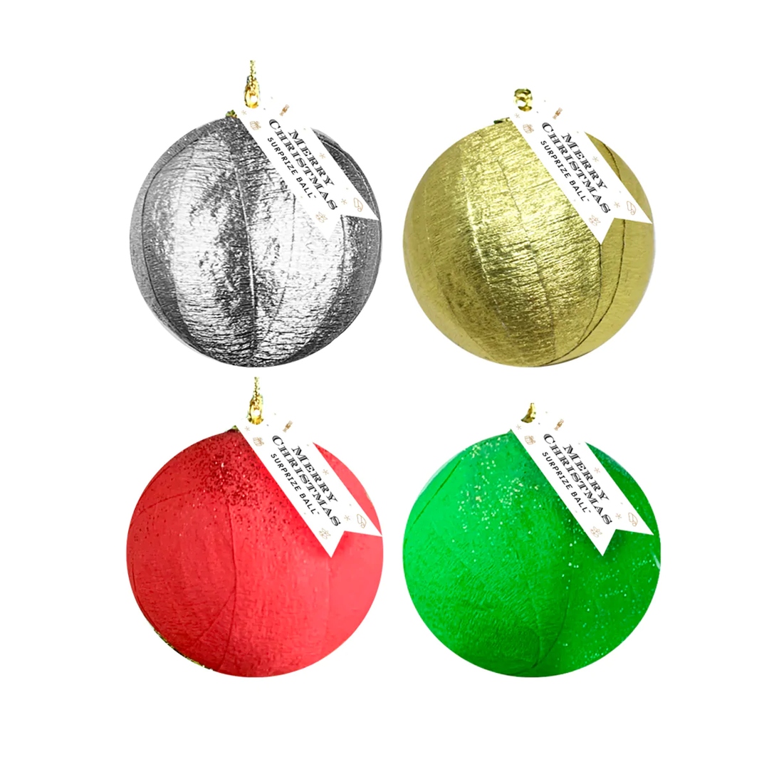 MINI SURPRIZE BALL ORNAMENTS TOPS Malibu Stocking Stuffers & Holiday Party Favors Bonjour Fete - Party Supplies