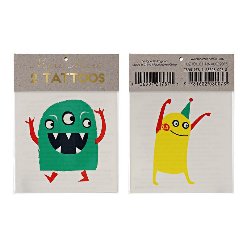 MONSTER ICON TATTOOS Meri Meri Tattoos Bonjour Fete - Party Supplies