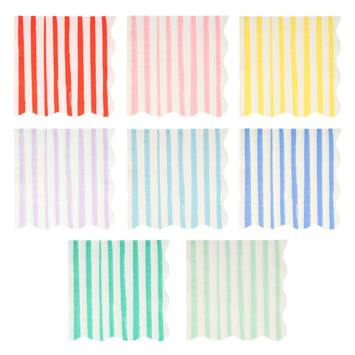 MIXED STRIPE LARGE NAPKINS Meri Meri Napkins Bonjour Fete - Party Supplies