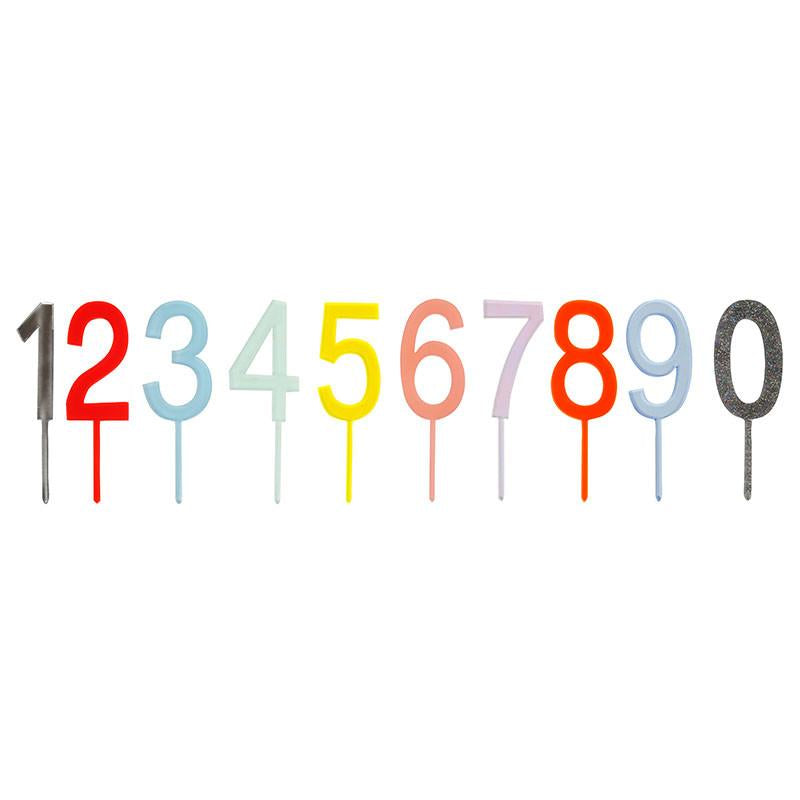 MULTICOLORED NUMBER CAKE TOPPERS Meri Meri Cake Topper Bonjour Fete - Party Supplies