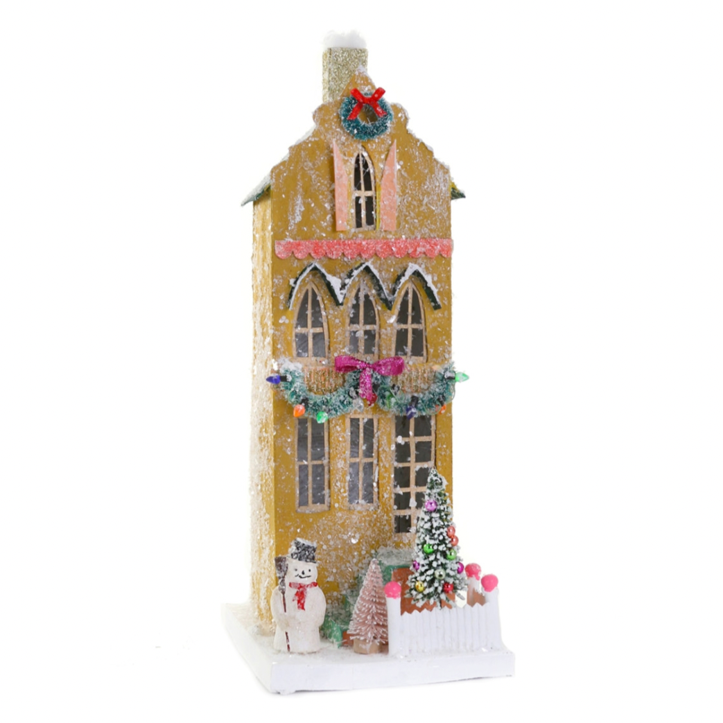 MUSTARD TOWNHOUSE BY CODY FOSTER Cody Foster Co. Christmas House Bonjour Fete - Party Supplies