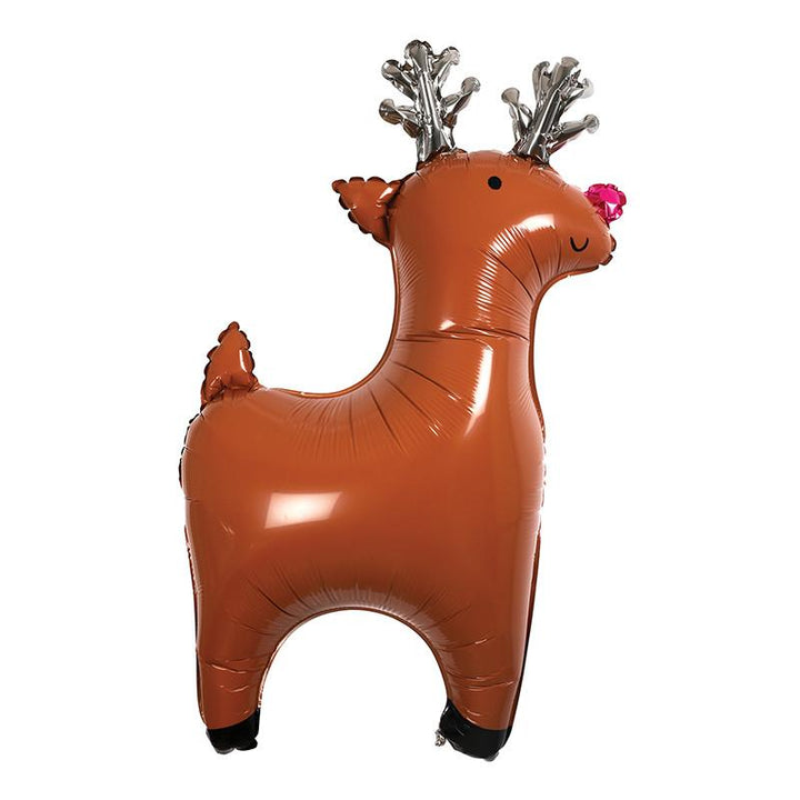 BROWN MYLAR REINDEER BALLOON - IN STORE ONLY Meri Meri Balloon Bonjour Fete - Party Supplies