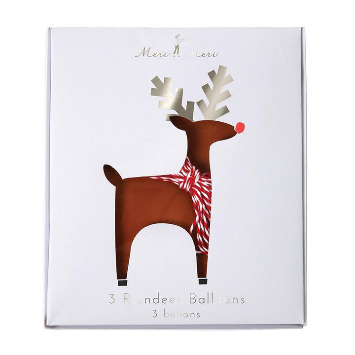 BROWN MYLAR REINDEER BALLOON - IN STORE ONLY Meri Meri Balloon Bonjour Fete - Party Supplies