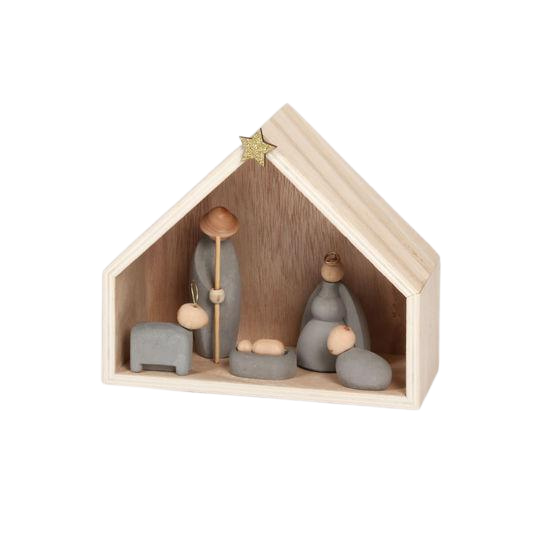 MODERN WOOD NATIVITY SET One Hundred 80 Degrees Christmas House Bonjour Fete - Party Supplies