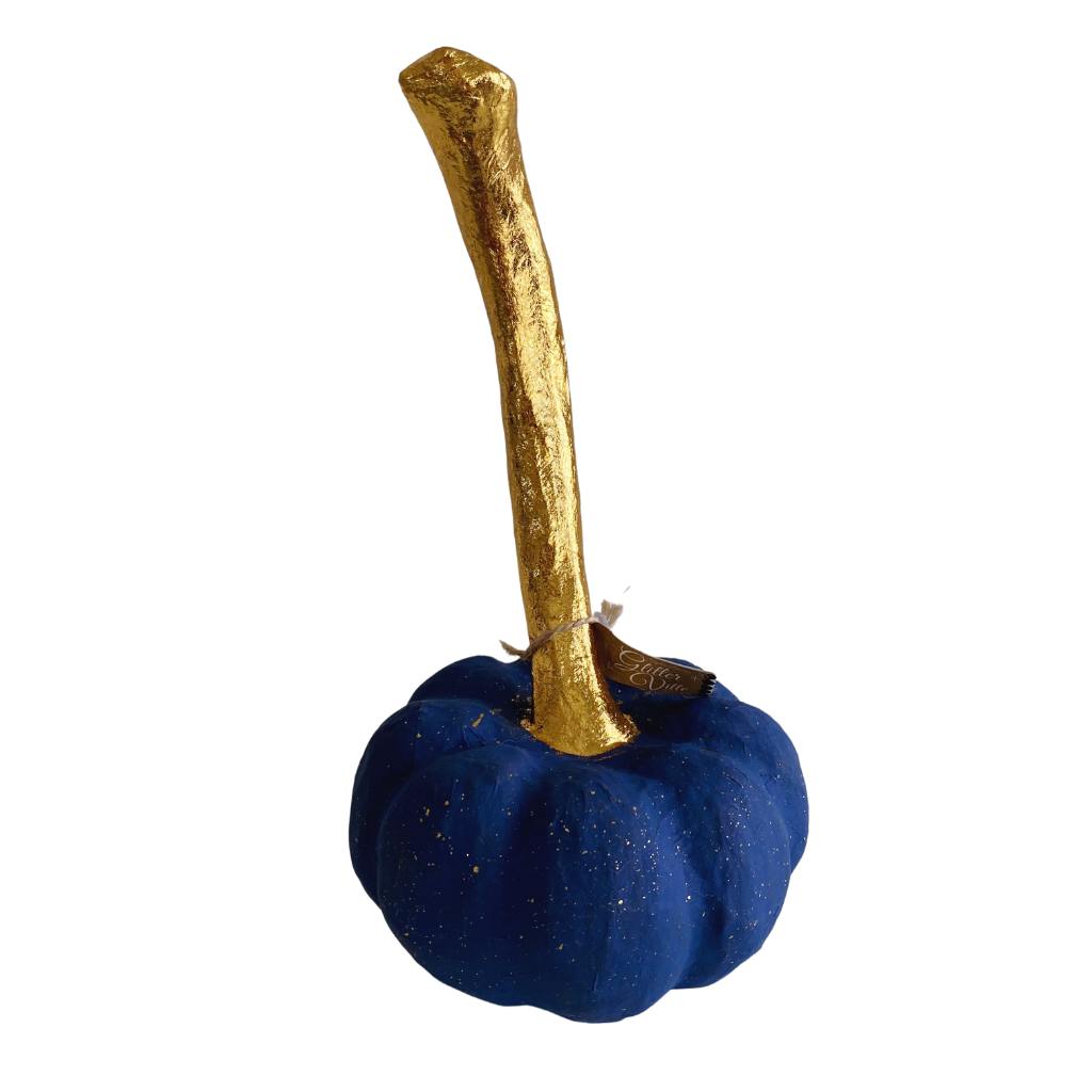 SMALL RAINBOW PAPER MACHE PUMPKIN BY GLITTERVILLE Glitterville Halloween Home NAVY Bonjour Fete - Party Supplies