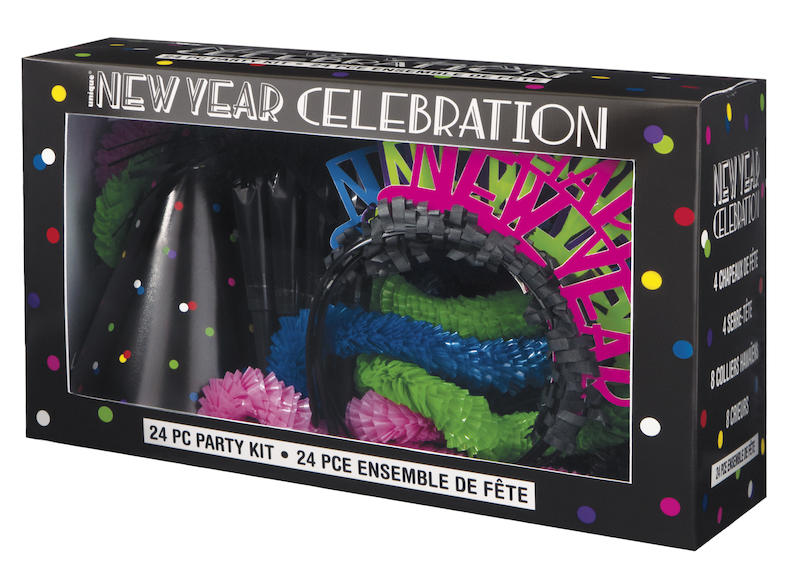 NEON NEW YEAR'S CELEBRATION KIT Unique Bonjour Fete - Party Supplies