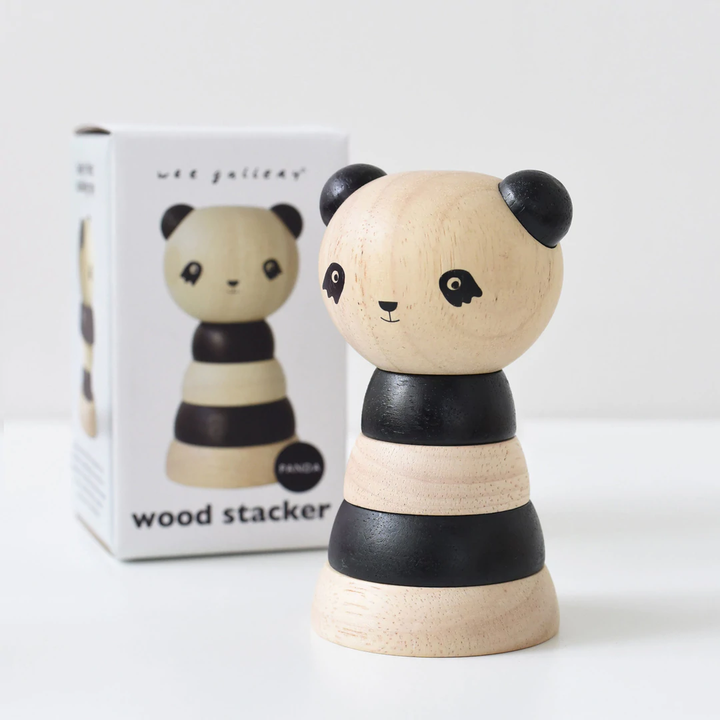 WOOD PANDA STACKING BABY TOY BY WEE GALLERY Wee Gallery Baby Bonjour Fete - Party Supplies