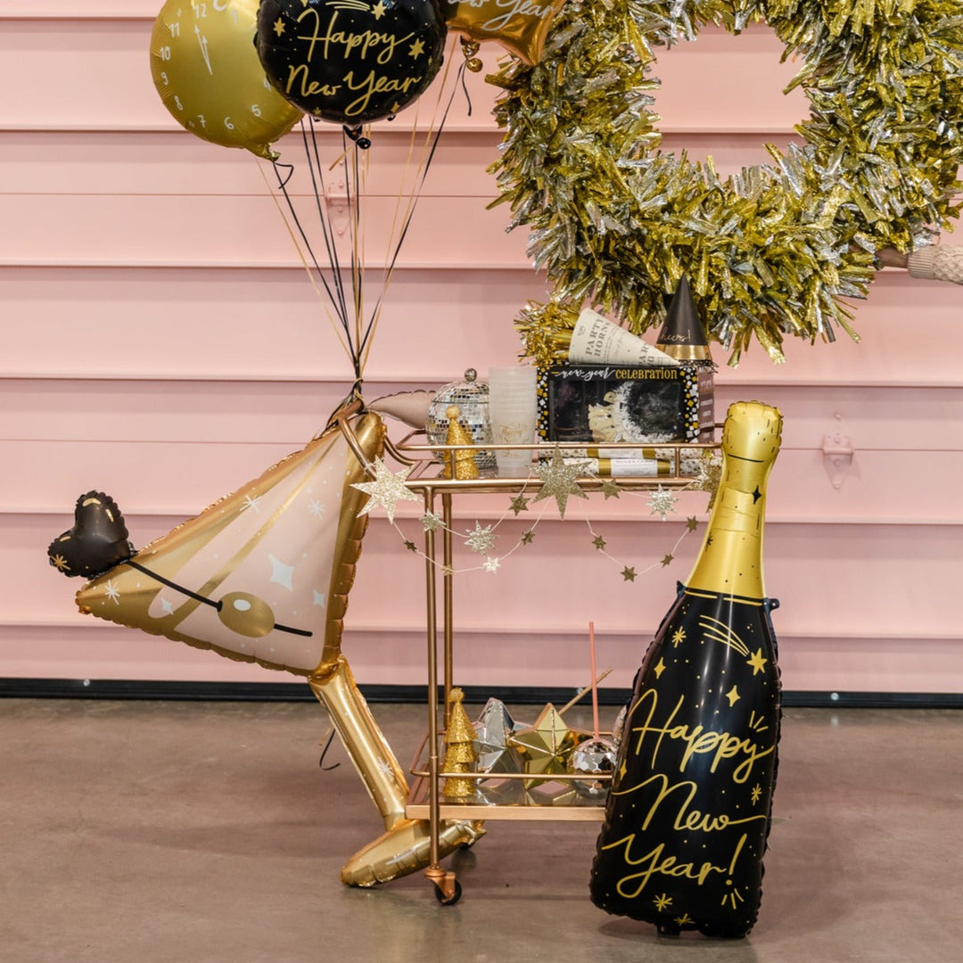 HAPPY NEW YEAR'S CHAMPAGNE BOTTLE BALLOON Party Deco Balloon Bonjour Fete - Party Supplies