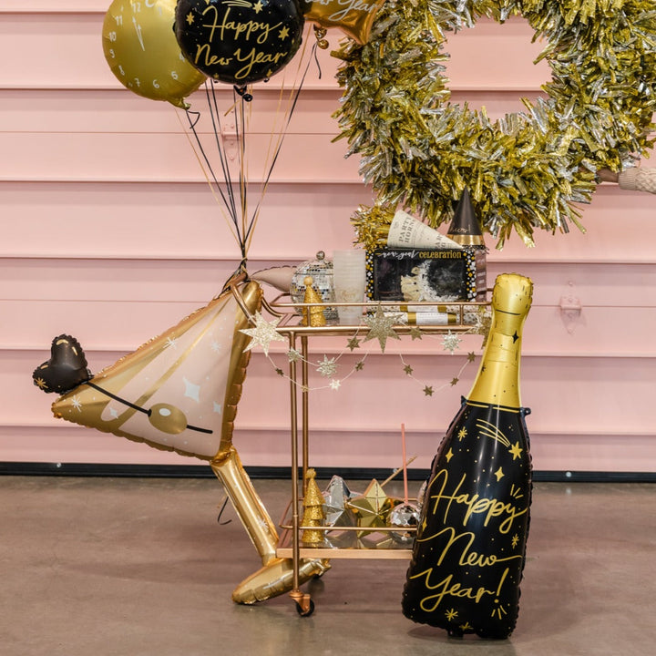 HAPPY NEW YEAR'S CHAMPAGNE BOTTLE BALLOON Party Deco Balloon Bonjour Fete - Party Supplies