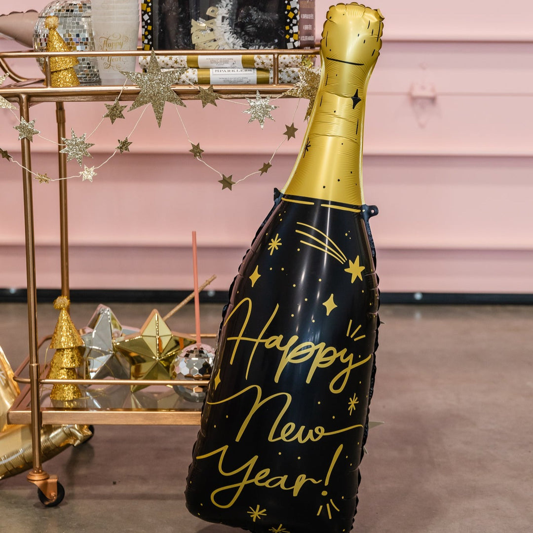 HAPPY NEW YEAR'S CHAMPAGNE BOTTLE BALLOON Party Deco Balloon Bonjour Fete - Party Supplies