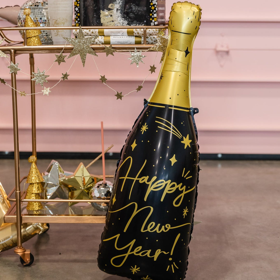 HAPPY NEW YEAR'S CHAMPAGNE BOTTLE BALLOON Party Deco Balloon Bonjour Fete - Party Supplies