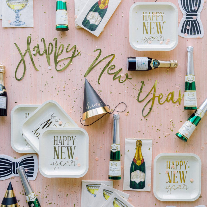 HAPPY NEW YEAR PLATES My Mind's Eye New Year's Eve Bonjour Fete - Party Supplies