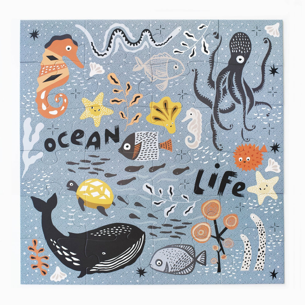 OCEAN LIFE FLOOR PUZZLE BY WEE GALLERY Wee Gallery Toy Bonjour Fete - Party Supplies
