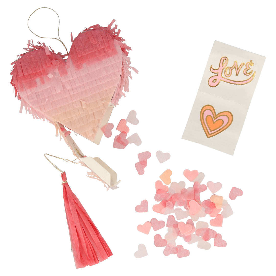 OMBRE HEART PINATA FAVORS - SET OF 3 Meri Meri Mini Pinatas Bonjour Fete - Party Supplies