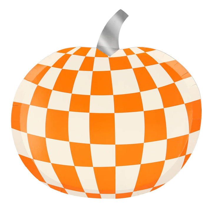 MOD PATTERN PUMPKIN PLATES Meri Meri Bonjour Fete - Party Supplies