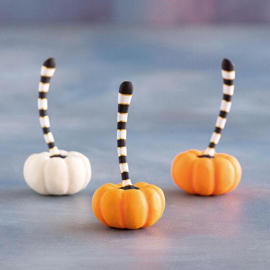 ORANGE & CREAM HANDMADE PAPER MACHE MINI PUMPKIN DECOR One Hundred 80 Degrees Bonjour Fete - Party Supplies