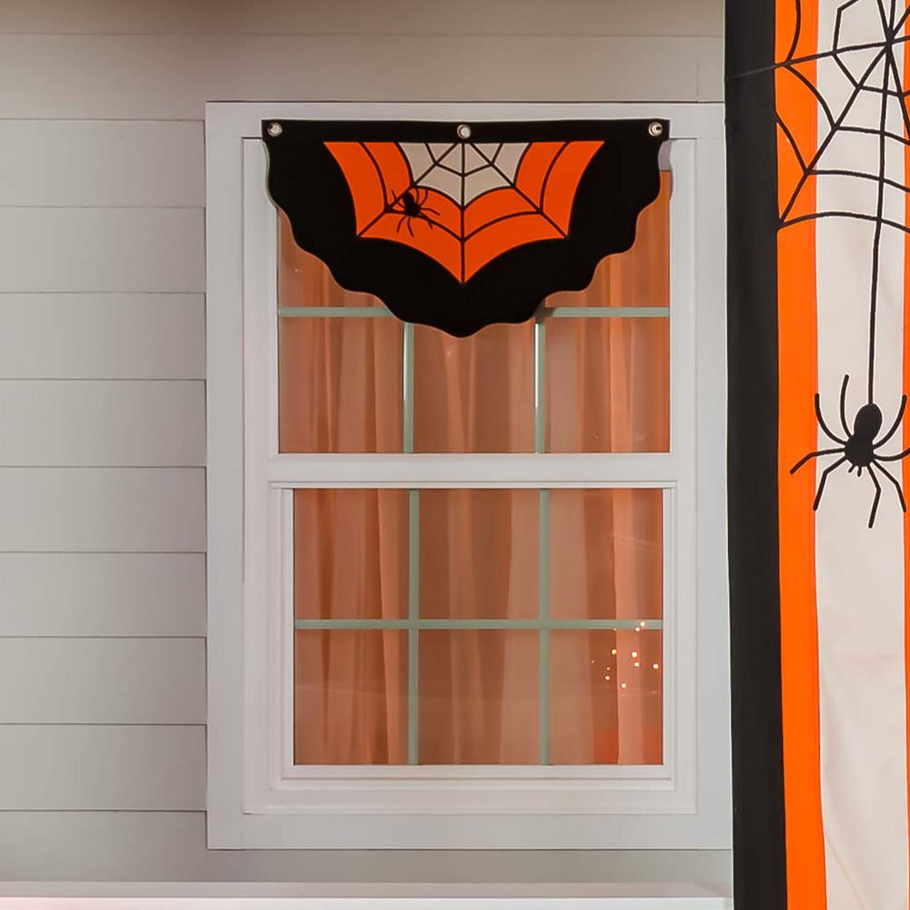 SMALL SPIDER WEB BUNTING Plow & Hearth Outdoor Halloween Decorations Bonjour Fete - Party Supplies