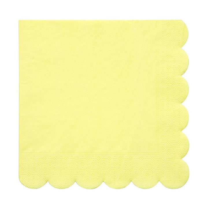 PALE YELLOW SCALLOPED NAPKINS Meri Meri Napkins LARGE - 6.5" Bonjour Fete - Party Supplies