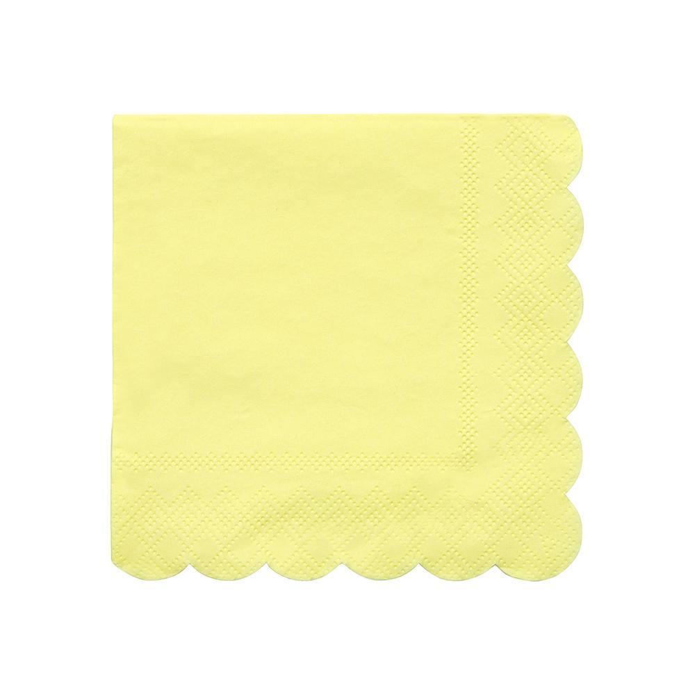 PALE YELLOW SCALLOPED NAPKINS Meri Meri Napkins SMALL - 5" Bonjour Fete - Party Supplies