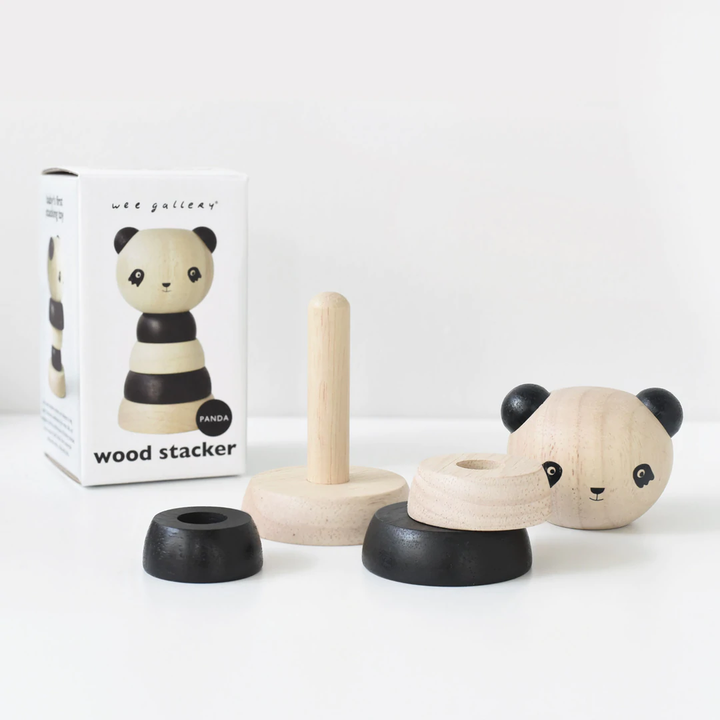 WOOD PANDA STACKING BABY TOY BY WEE GALLERY Wee Gallery Baby Bonjour Fete - Party Supplies