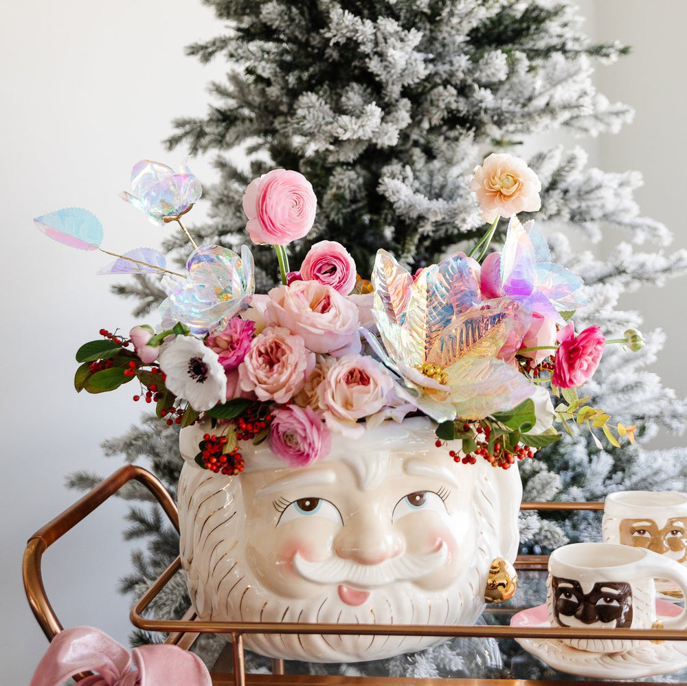 PAPA NOEL SANTA PUNCH BOWL WITH LADLE Glitterville Holiday Home & Entertaining Bonjour Fete - Party Supplies