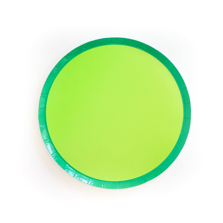 GREEN & LIME GREEN COLOR BLOCKED SMALL PLATES Kailo Chic Plates Bonjour Fete - Party Supplies