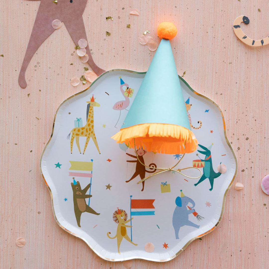 ANIMAL PARADE DINNER PLATES Meri Meri Plates Bonjour Fete - Party Supplies