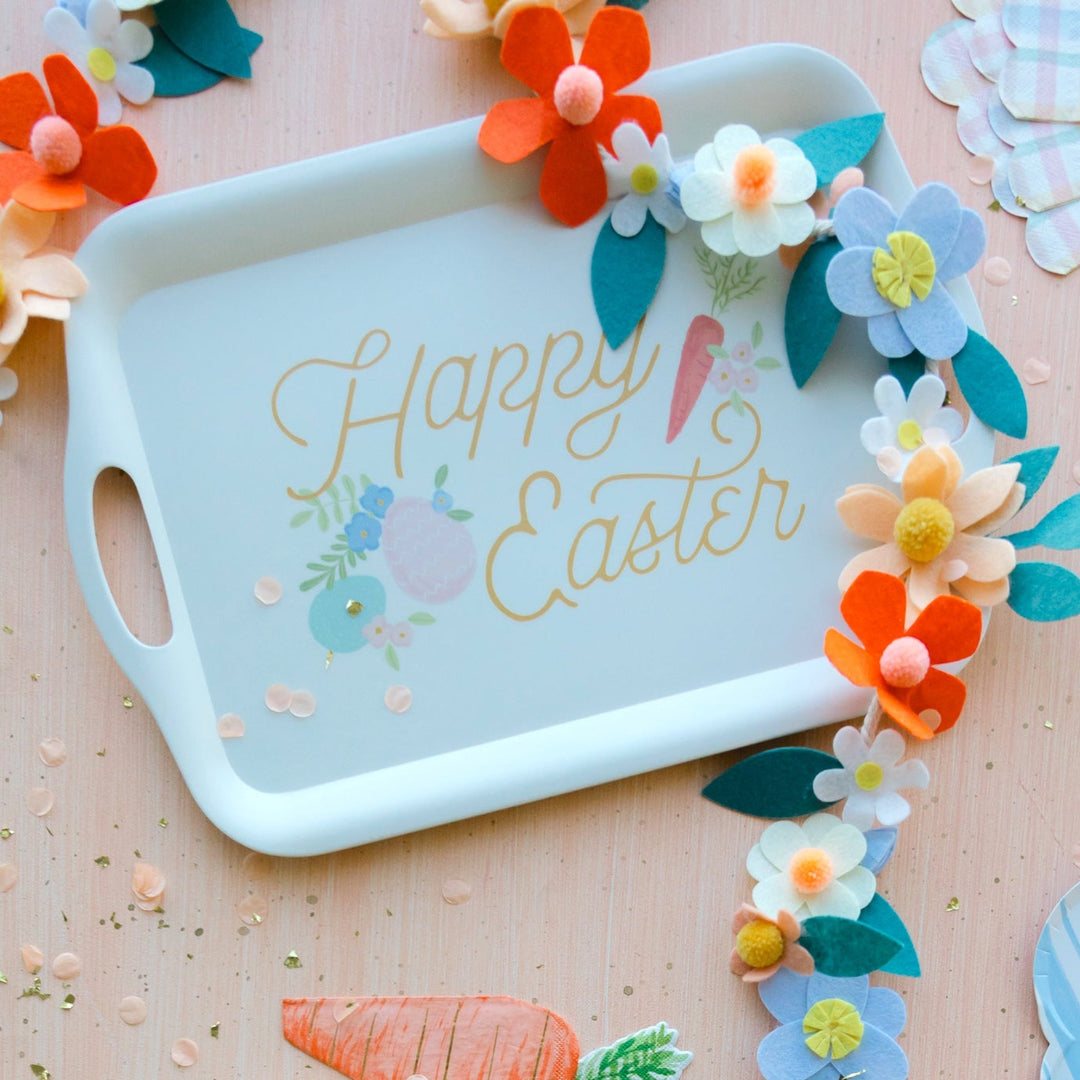 HAPPY EASTER REUSABLE BAMBOO TRAY My Mind's Eye Easter tableware Bonjour Fete - Party Supplies