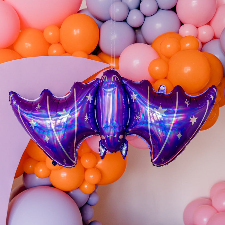 HALLOWEEN PURPLE BAT BALLOON Party Deco In Store Balloons Bonjour Fete - Party Supplies