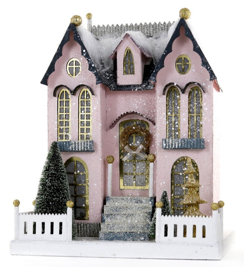 PASTEL PINK MANOR Cody Foster Co. Christmas House Bonjour Fete - Party Supplies