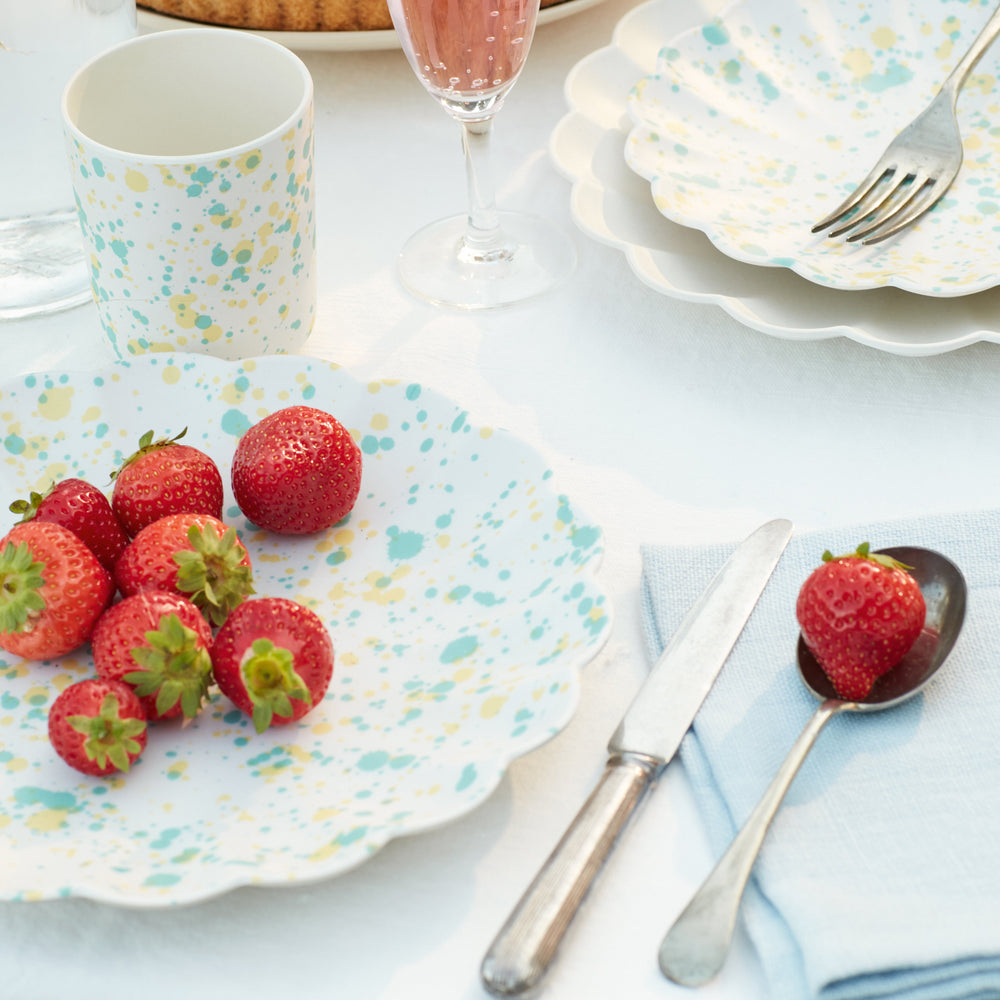 REUSABLE SPECKLED BAMBOO PLATES Meri Meri Plates Bonjour Fete - Party Supplies